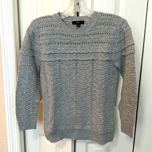 J. Crew | Grey Pointelle style Sweater